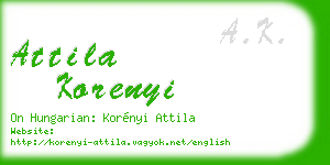 attila korenyi business card