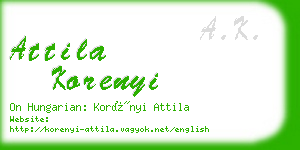 attila korenyi business card
